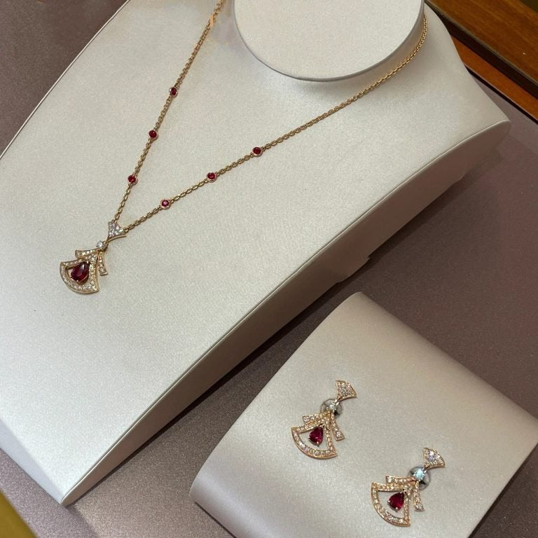 [Together Jewelry]DREAM NECKLACE CARNELIAN DIAMOND PINK GOLD