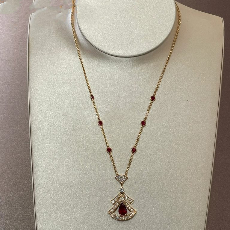 [Together Jewelry]DREAM NECKLACE CARNELIAN DIAMOND PINK GOLD