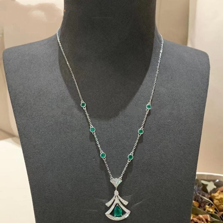 [Together Jewelry]DREAM NECKLACE MALACHITE DIAMOND SILVER