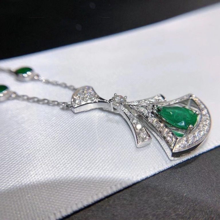 [Together Jewelry]DREAM NECKLACE MALACHITE DIAMOND SILVER
