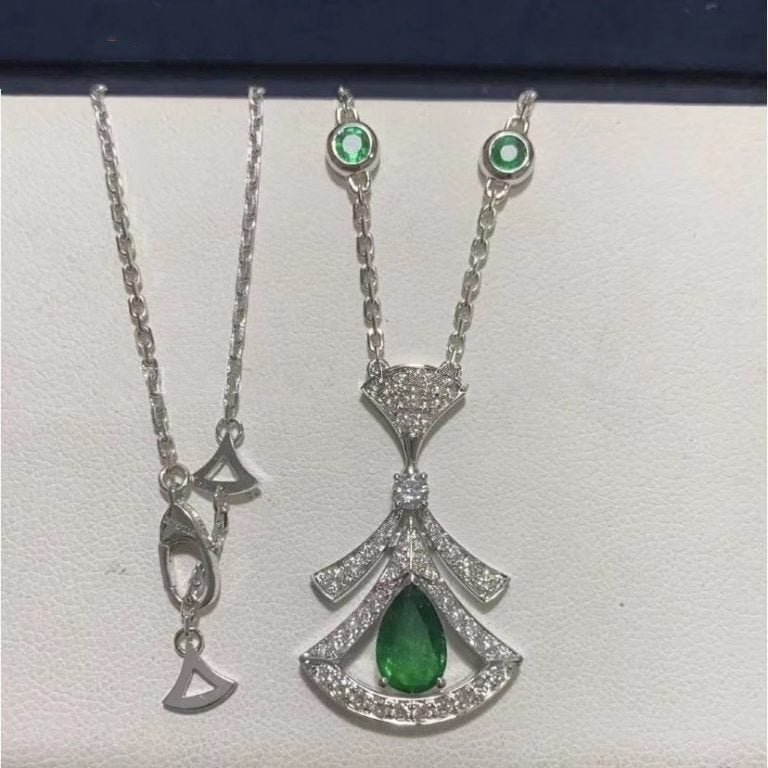[Together Jewelry]DREAM NECKLACE MALACHITE DIAMOND SILVER