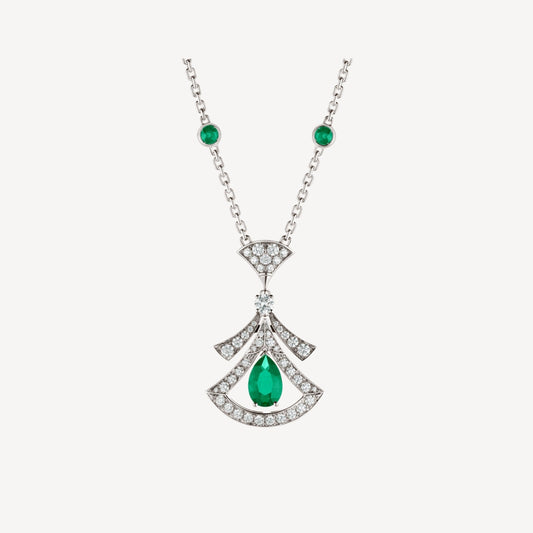 [Together Jewelry]DREAM NECKLACE MALACHITE DIAMOND SILVER