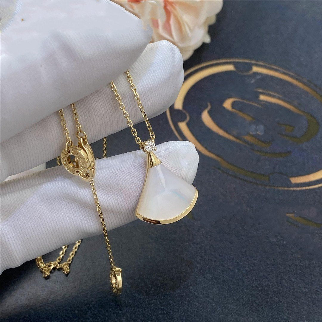 [Together Jewelry]DREAM NECKLACE WHITE MOP GOLD 1 DIAMOND
