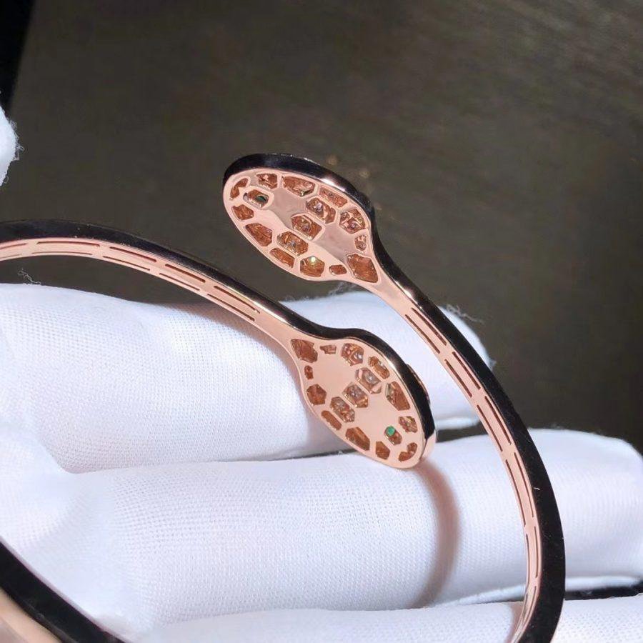 [Together Jewelry]SERPENTI BRACELET PINK GOLD MALACHITE DIAMOND DOUBLE SNAKE