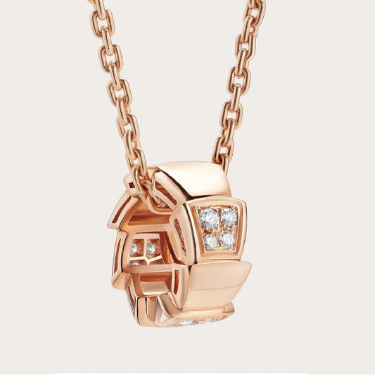 [Together Jewelry]SERPENTI PEDANT DIAMOND PINK GOLD NECKLACE