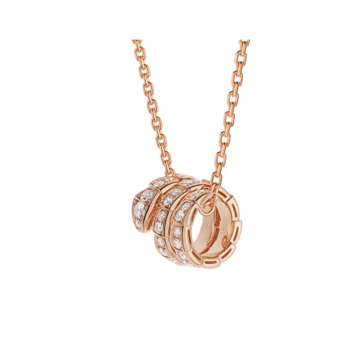 [Together Jewelry]SERPENTI PINK GOLD NECKLACE DOUBLE RING DIAMOND