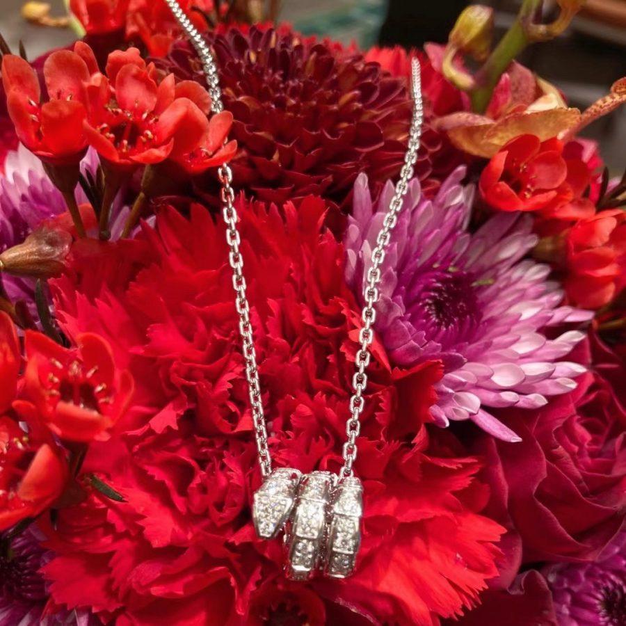 [Together Jewelry]SERPENTI  NECKLACE DOUBLE RING DIAMOND