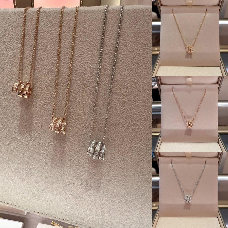 [Together Jewelry]SERPENTI  NECKLACE DOUBLE RING DIAMOND