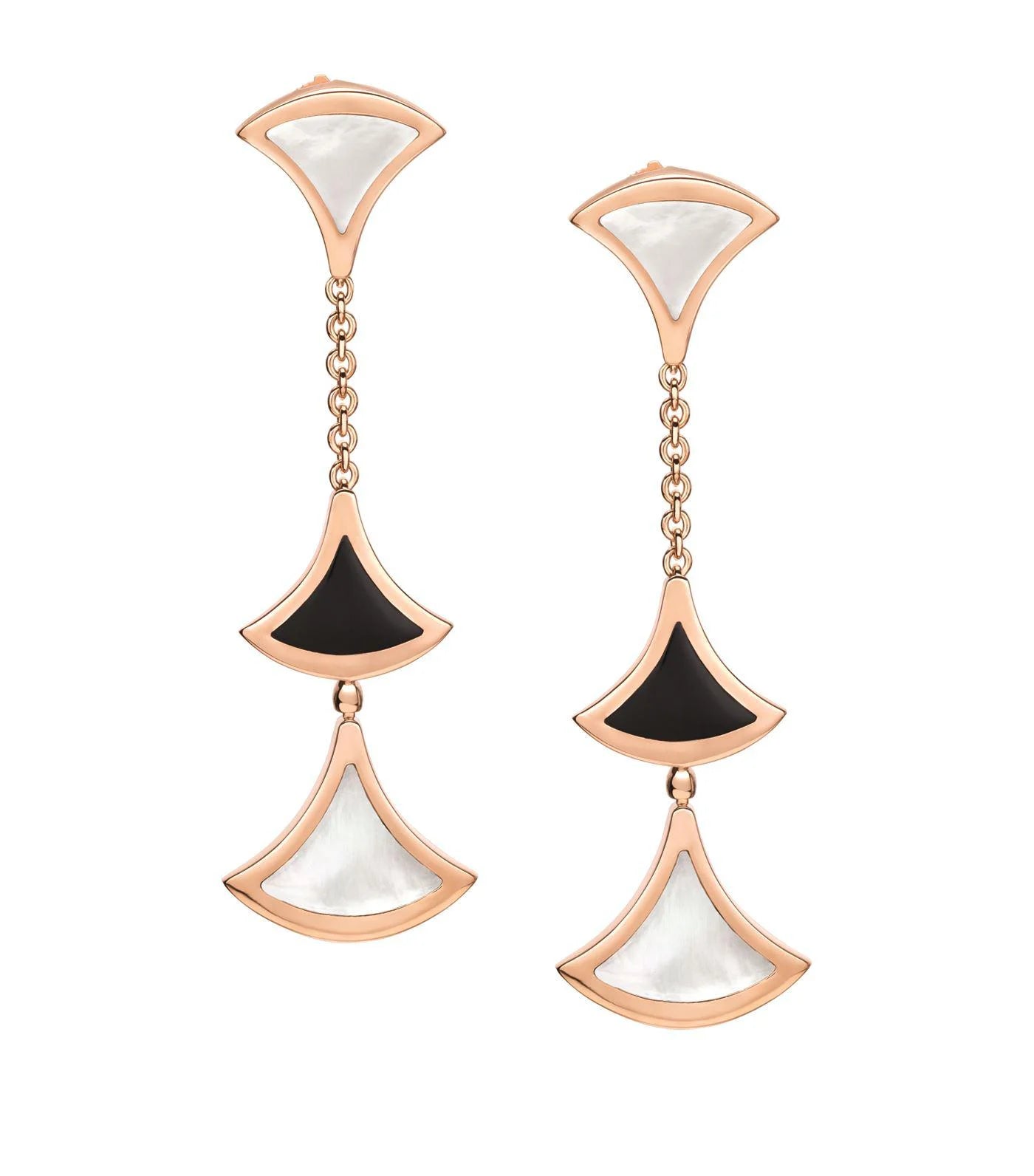 [Together Jewelry]DREAM EARRINGS 3 MOTIFS ONYX MOP PINK GOLD