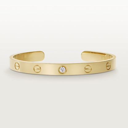[Together Jewelry]LOVE BRACELET 6.1MM 1 DIAMOND OPEN CUFF