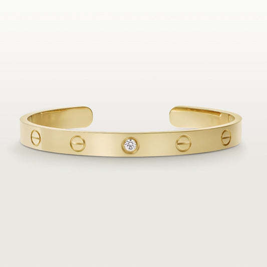 [Together Jewelry]LOVE BRACELET 6.1MM 1 DIAMOND OPEN CUFF
