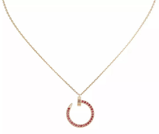 [Together Jewelry]JUSTE NECKLACE GOLD RED DIAMONDS
