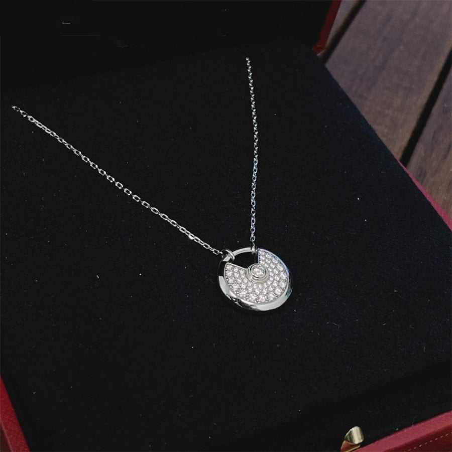 [Together Jewelry]AMULETTE SILVER FULL DIAMOND NECKLACE