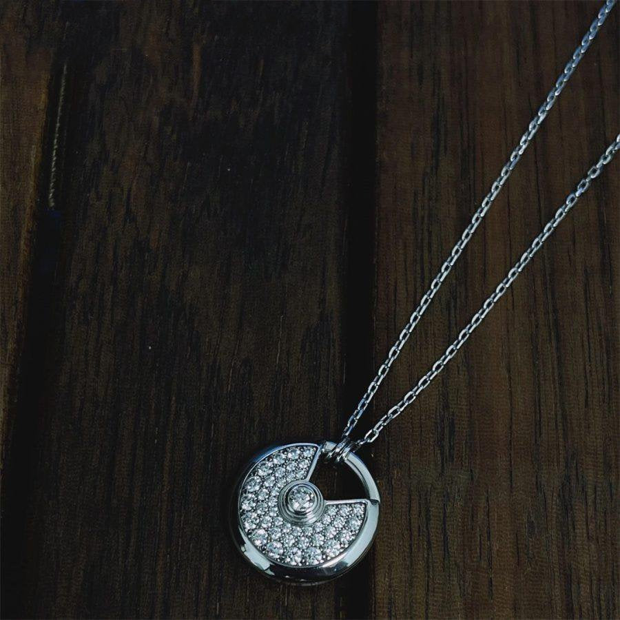 [Together Jewelry]AMULETTE SILVER FULL DIAMOND NECKLACE