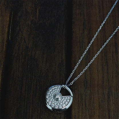 [Together Jewelry]AMULETTE SILVER FULL DIAMOND NECKLACE