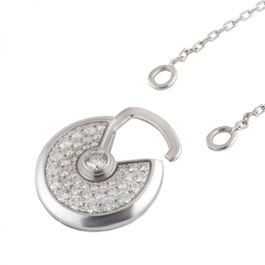 [Together Jewelry]AMULETTE SILVER FULL DIAMOND NECKLACE