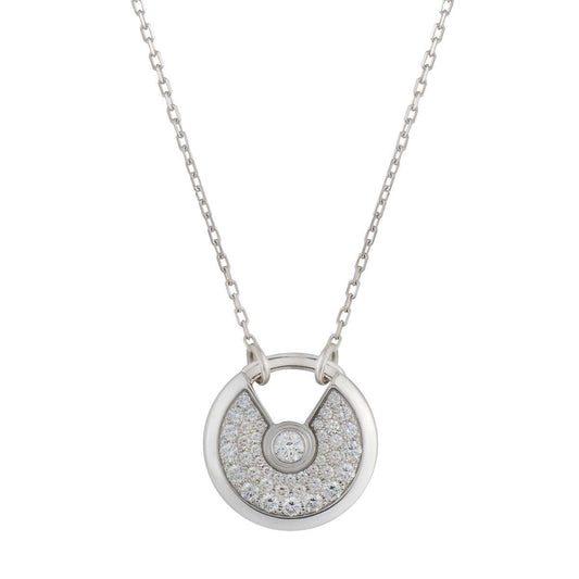 [Together Jewelry]AMULETTE SILVER FULL DIAMOND NECKLACE