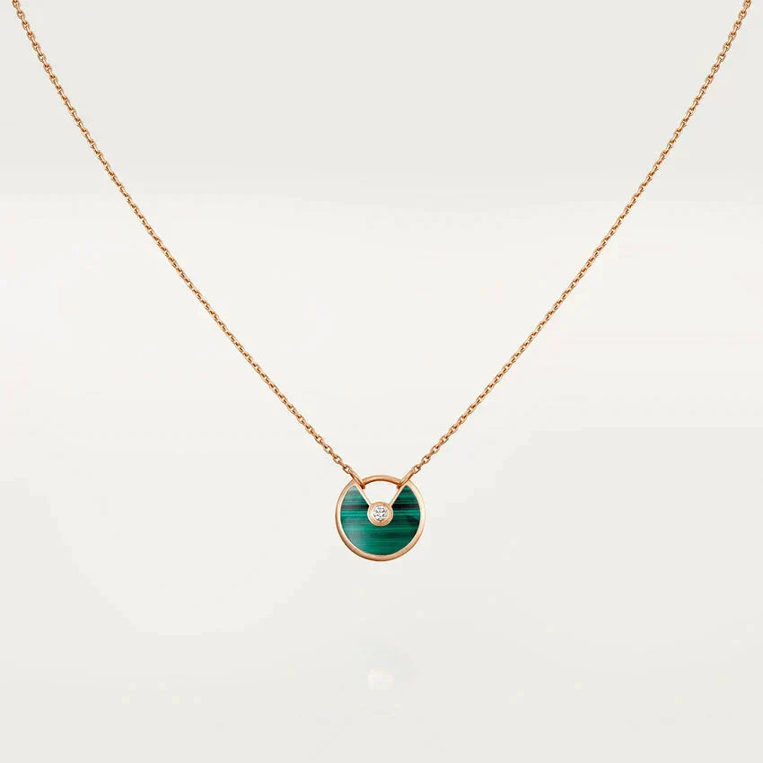 [Together Jewelry]AMULETTE ROSE GOLD MALACHITE NECKLACE