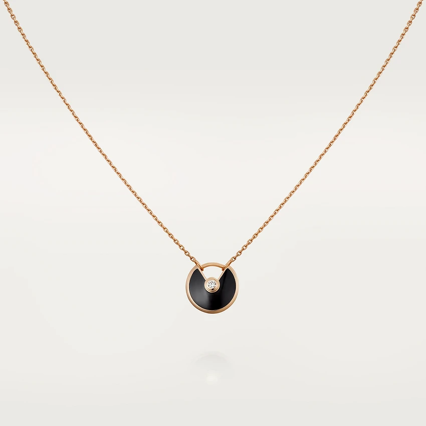 [Together Jewelry]AMULETTE ROSE GOLD ONYX NECKLACE