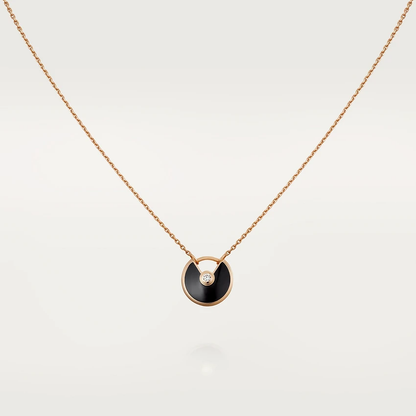 [Together Jewelry]AMULETTE ROSE GOLD ONYX NECKLACE