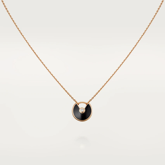 [Together Jewelry]AMULETTE ROSE GOLD ONYX NECKLACE