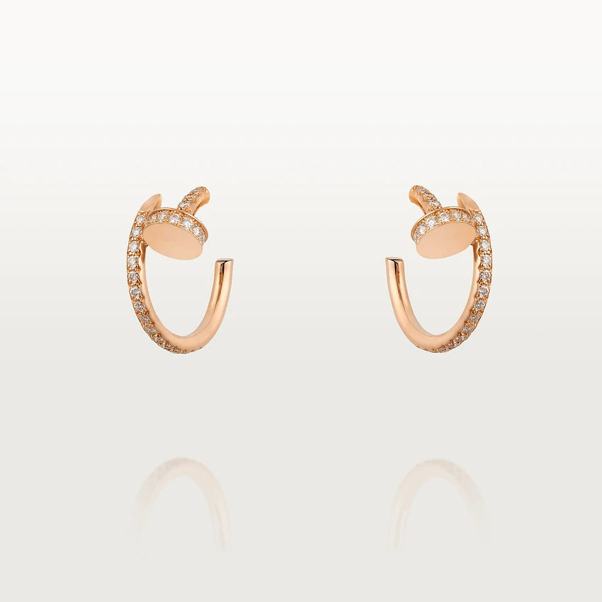 [Together Jewelry]JUSTE EARRINGS 12.75MM PINK GOLD DIAMOND