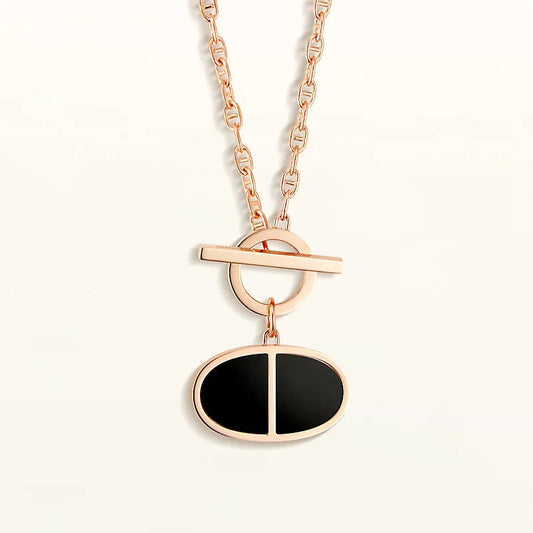 [Together Jewelry]CHAINE VERSO BLACK CERAMIC NECKLACE