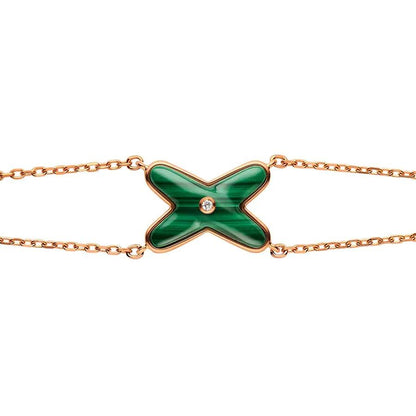 [Together Jewelry]JEUX BRACELET MALACHITE PINK GOLD 1 DIAMOND