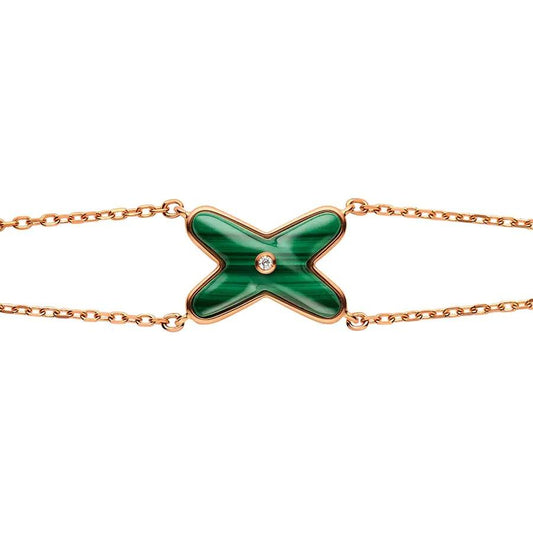 [Together Jewelry]JEUX BRACELET MALACHITE PINK GOLD 1 DIAMOND