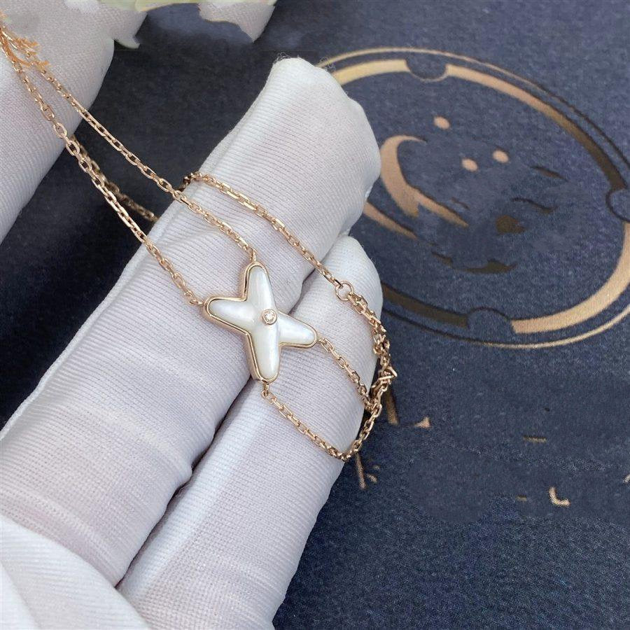 [Together Jewelry]JEUX BRACELET WHITE MOP PINK GOLD 1 DIAMOND