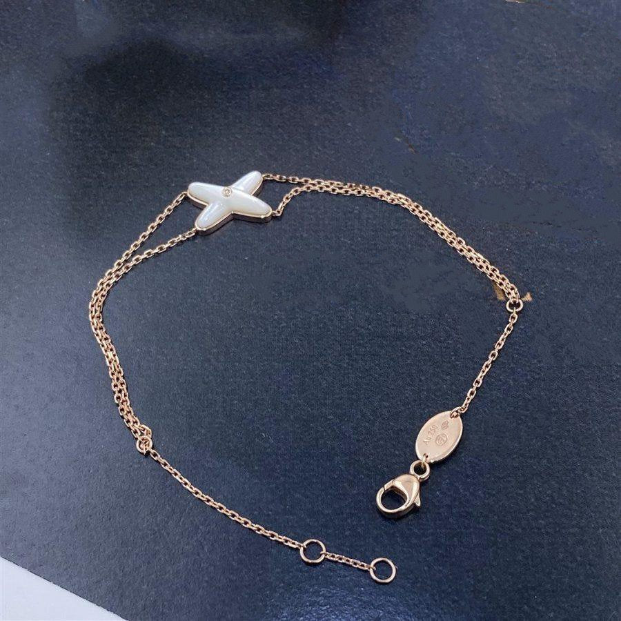 [Together Jewelry]JEUX BRACELET WHITE MOP PINK GOLD 1 DIAMOND