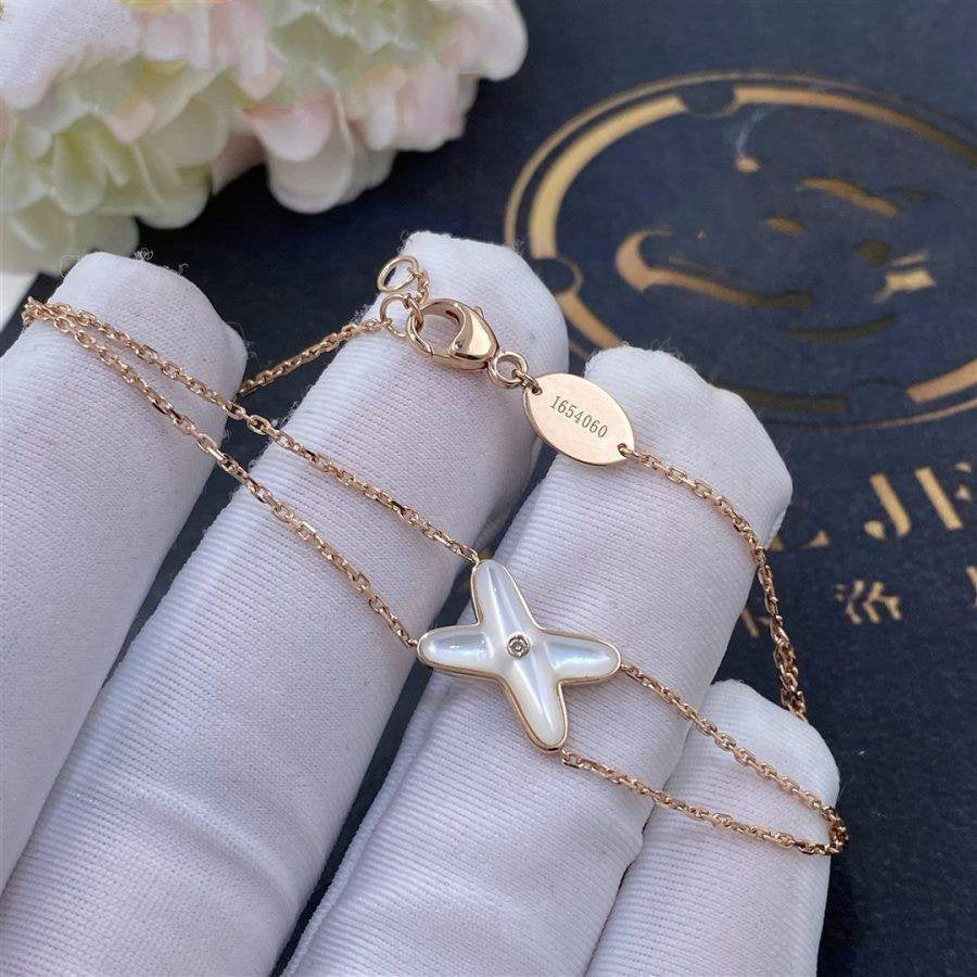 [Together Jewelry]JEUX BRACELET WHITE MOP PINK GOLD 1 DIAMOND