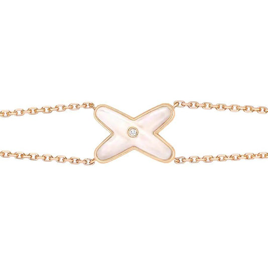 [Together Jewelry]JEUX BRACELET WHITE MOP PINK GOLD 1 DIAMOND