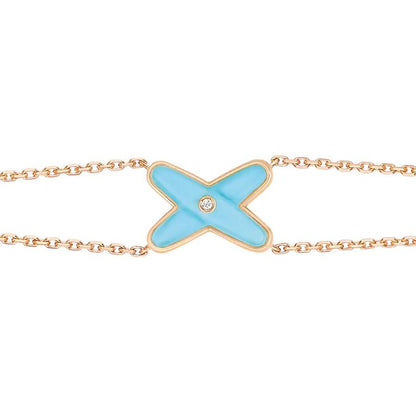 [Together Jewelry]JEUX BRACELET TURQUOISE PINK GOLD 1 DIAMOND