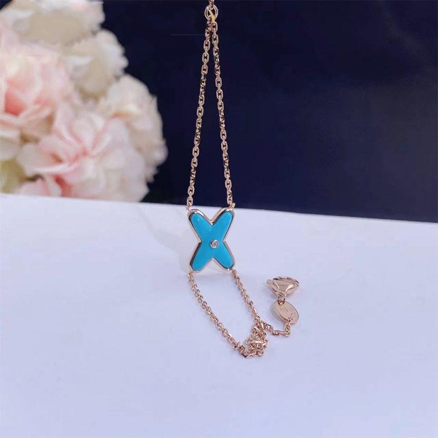[Together Jewelry]JEUX BRACELET TURQUOISE PINK GOLD 1 DIAMOND