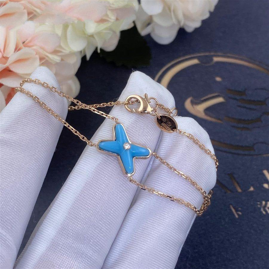 [Together Jewelry]JEUX BRACELET TURQUOISE PINK GOLD 1 DIAMOND