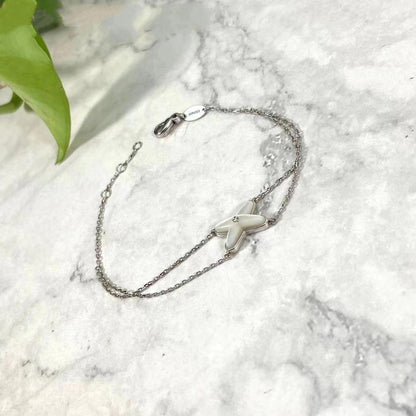 [Together Jewelry]JEUX BRACELET WHITE MOP SILVER 1 DIAMOND