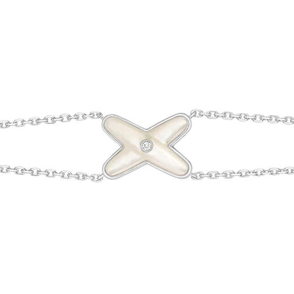 [Together Jewelry]JEUX BRACELET WHITE MOP SILVER 1 DIAMOND