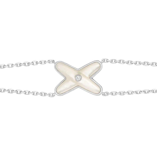 [Together Jewelry]JEUX BRACELET WHITE MOP SILVER 1 DIAMOND
