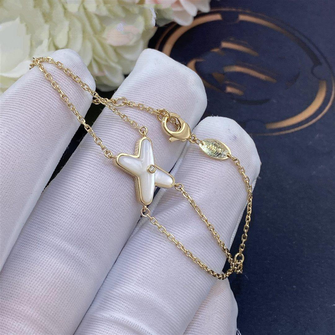 [Together Jewelry]JEUX BRACELET WHITE MOP GOLD 1 DIAMOND