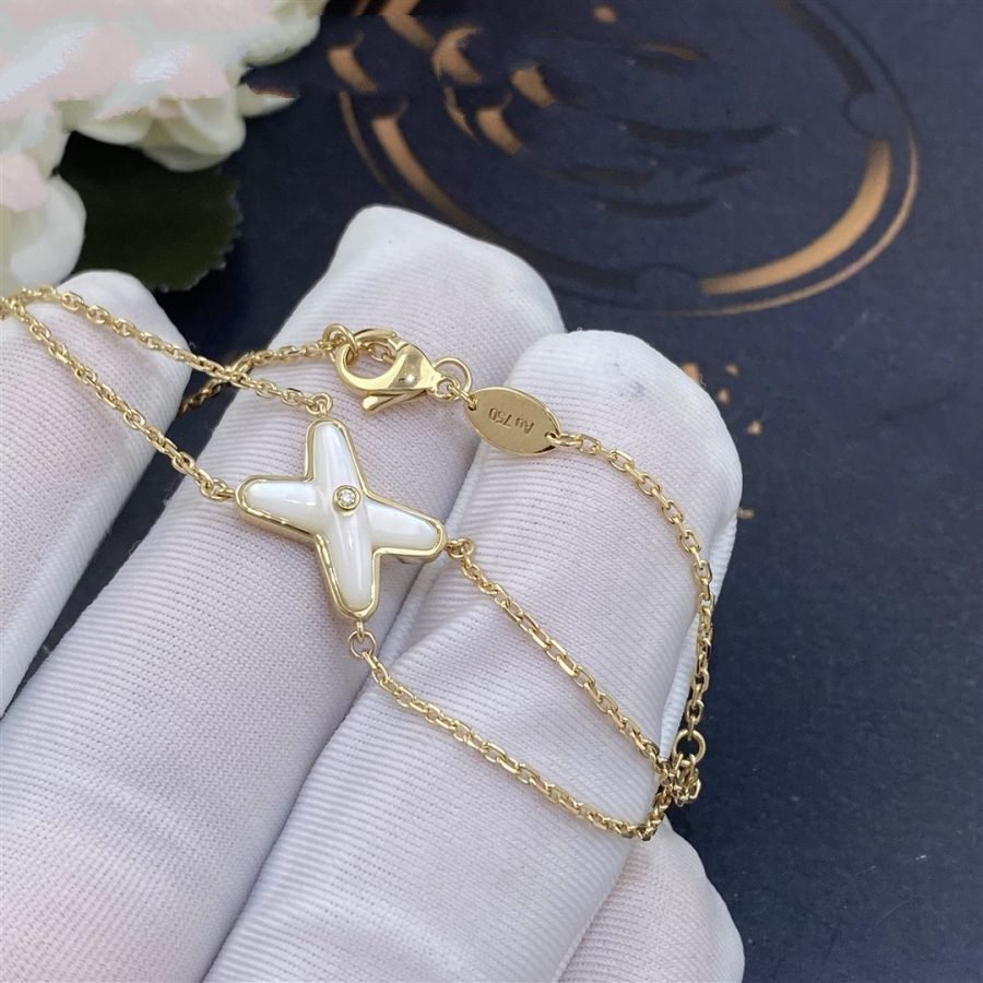 [Together Jewelry]JEUX BRACELET WHITE MOP GOLD 1 DIAMOND