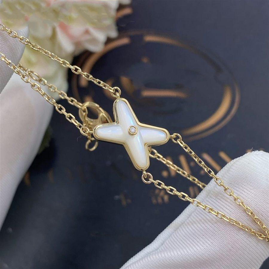 [Together Jewelry]JEUX BRACELET WHITE MOP GOLD 1 DIAMOND