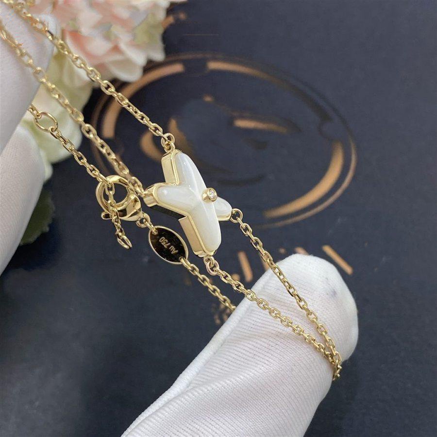 [Together Jewelry]JEUX BRACELET WHITE MOP GOLD 1 DIAMOND