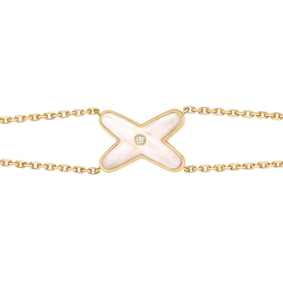 [Together Jewelry]JEUX BRACELET WHITE MOP GOLD 1 DIAMOND