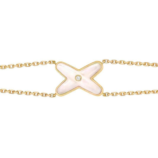 [Together Jewelry]JEUX BRACELET WHITE MOP GOLD 1 DIAMOND