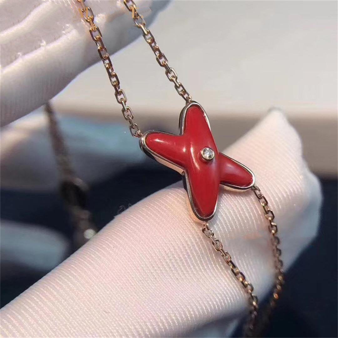[Together Jewelry]JEUX BRACELET CARNELIAN PINK GOLD 1 DIAMOND