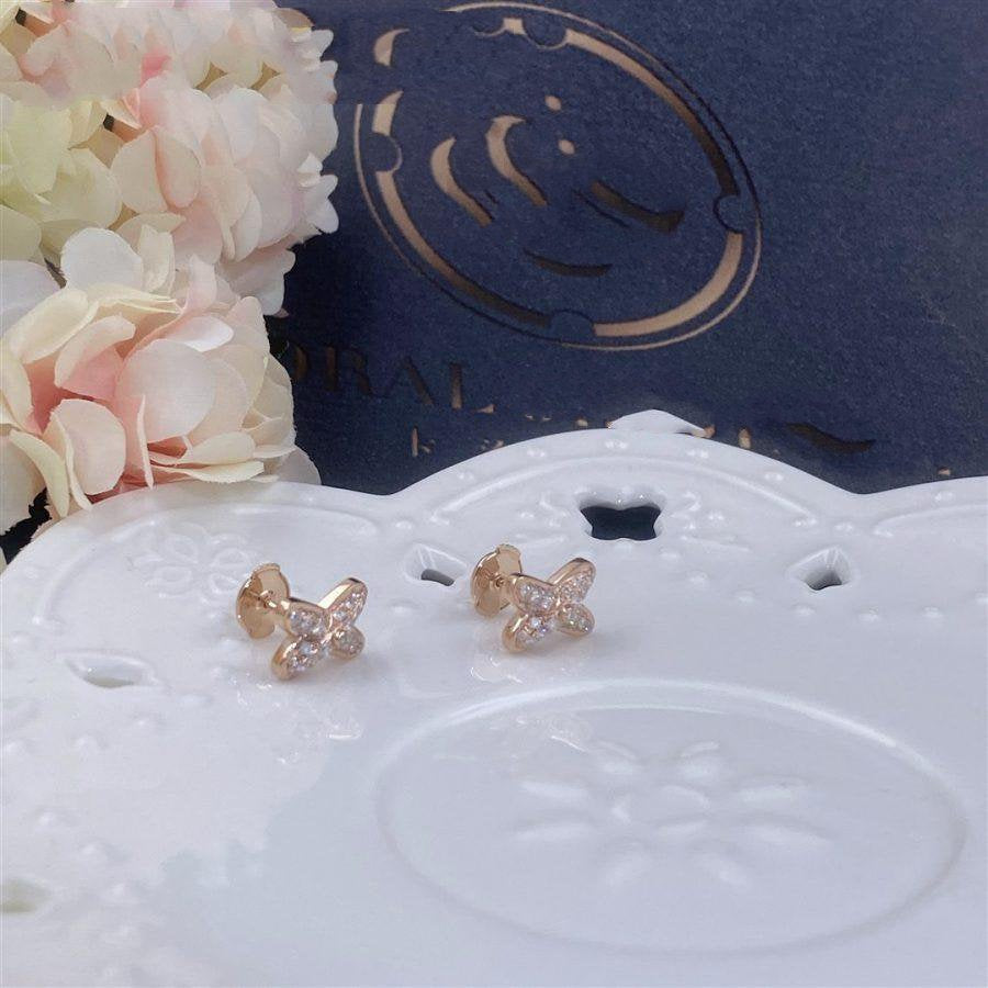 [Together Jewelry]JEUX DE PINK GOLD DIAMOND EARRINGS