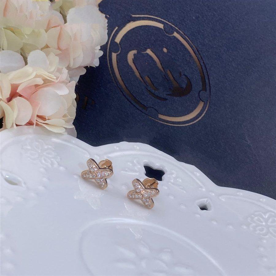 [Together Jewelry]JEUX DE PINK GOLD DIAMOND EARRINGS