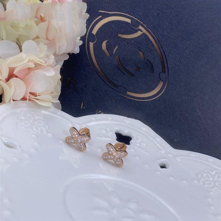 [Together Jewelry]JEUX DE PINK GOLD DIAMOND EARRINGS
