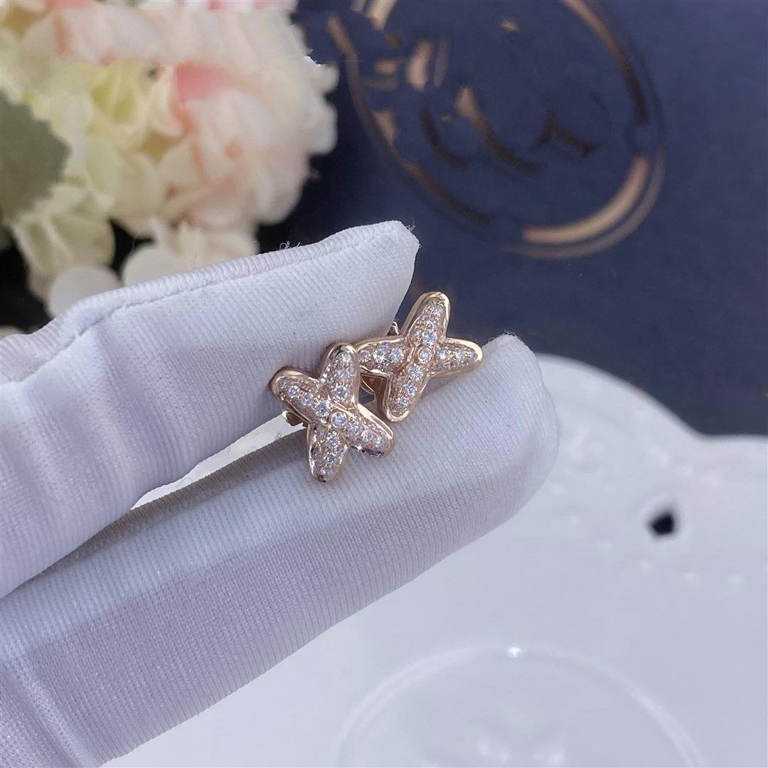 [Together Jewelry]JEUX DE PINK GOLD DIAMOND EARRINGS